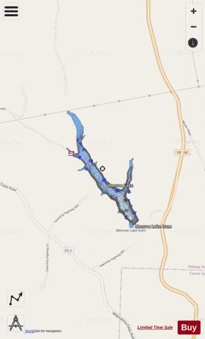 Monroe depth contour Map - i-Boating App - Streets