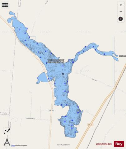 Rupert depth contour Map - i-Boating App - Streets
