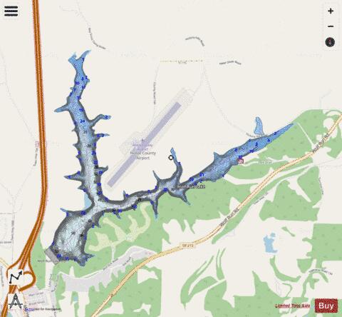 Wolf Run depth contour Map - i-Boating App - Streets