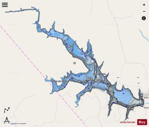 Bluestem Lake depth contour Map - i-Boating App - Streets