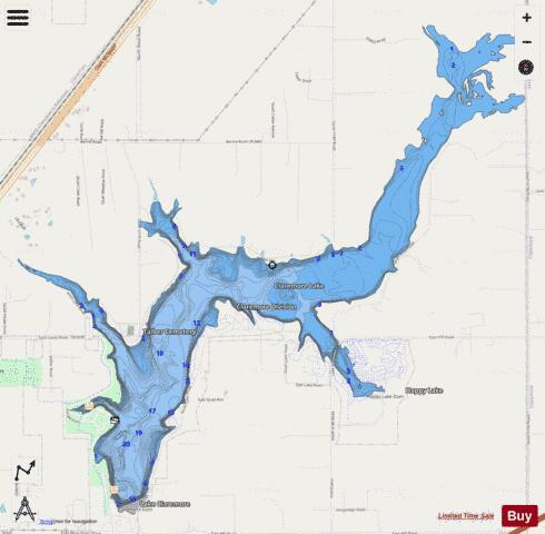 Lake Claremore depth contour Map - i-Boating App - Streets