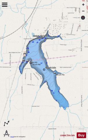 Guthrie Lake depth contour Map - i-Boating App - Streets