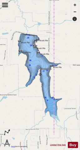 Liberty Lake depth contour Map - i-Boating App - Streets