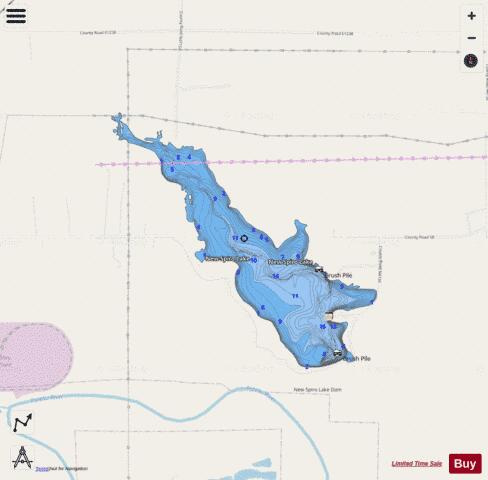 New Spiro Lake depth contour Map - i-Boating App - Streets