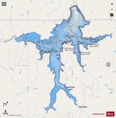 Okemah Lake depth contour Map - i-Boating App - Streets