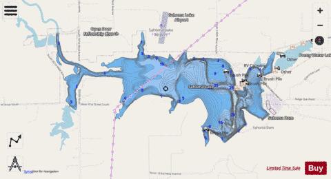 Lake Sahoma depth contour Map - i-Boating App - Streets