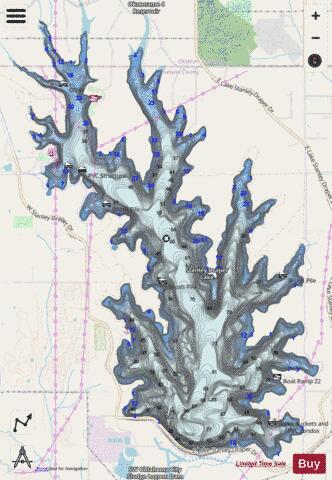 Stanley Draper Lake depth contour Map - i-Boating App - Streets