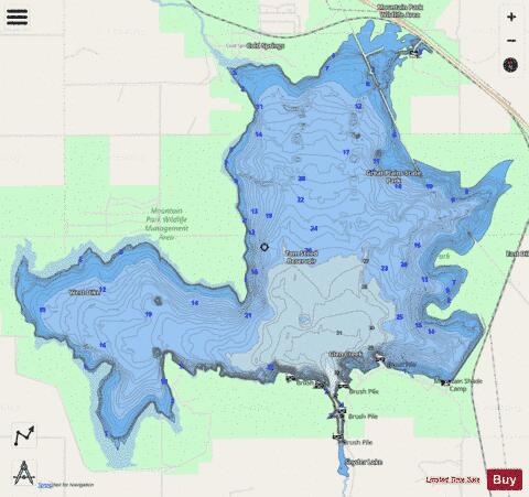 Tom Steed Reservoir depth contour Map - i-Boating App - Streets