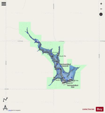 Lake Vanderwork depth contour Map - i-Boating App - Streets