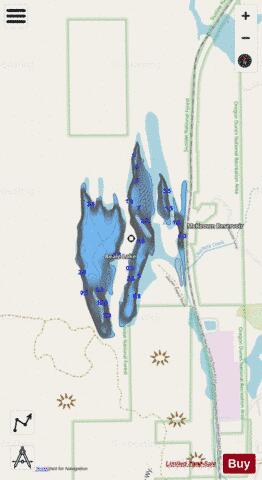 Beale Lake depth contour Map - i-Boating App - Streets