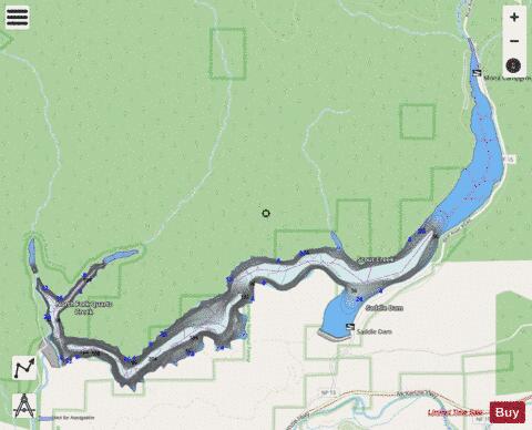Blue River Lake depth contour Map - i-Boating App - Streets
