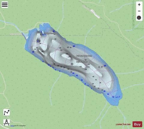 Bull Run Lake depth contour Map - i-Boating App - Streets