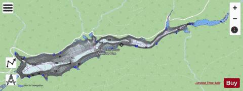 Bull Run Reservoir Number One depth contour Map - i-Boating App - Streets