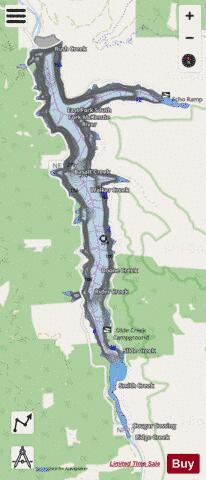 Cougar Reservoir depth contour Map - i-Boating App - Streets