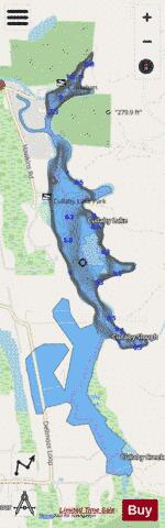 Cullaby Lake depth contour Map - i-Boating App - Streets