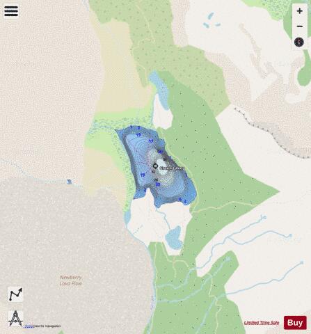 Green Lakes depth contour Map - i-Boating App - Streets