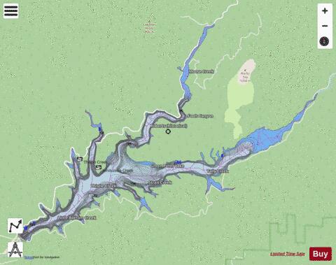 Green Peter Lake depth contour Map - i-Boating App - Streets