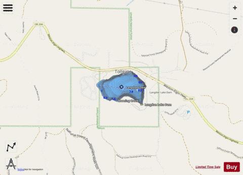 Langdon Lake depth contour Map - i-Boating App - Streets