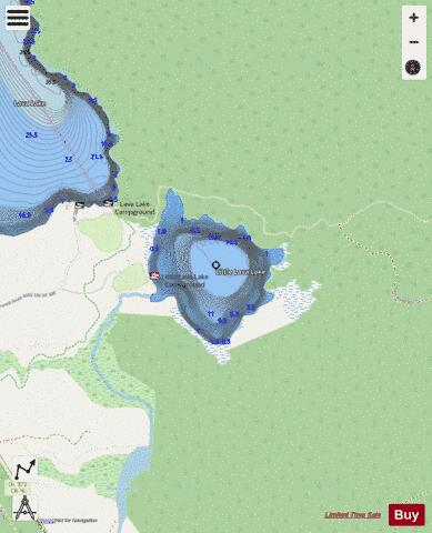Little Lava Lake depth contour Map - i-Boating App - Streets