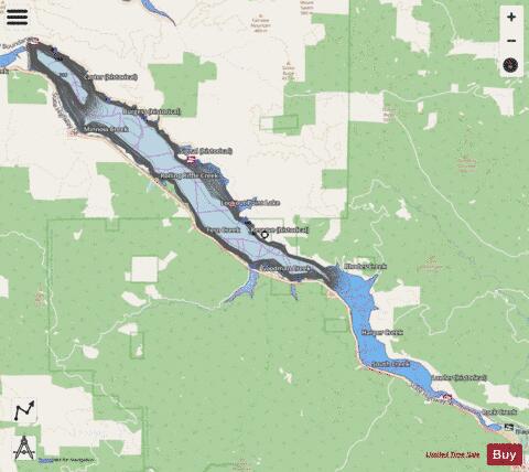 Lookout Point Lake depth contour Map - i-Boating App - Streets
