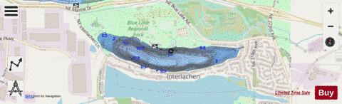 Blue Lake depth contour Map - i-Boating App - Streets