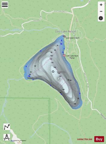 Lost Lake depth contour Map - i-Boating App - Streets