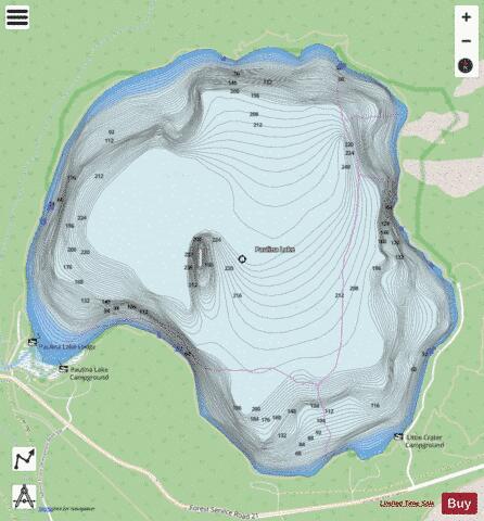 Paulina Lake depth contour Map - i-Boating App - Streets
