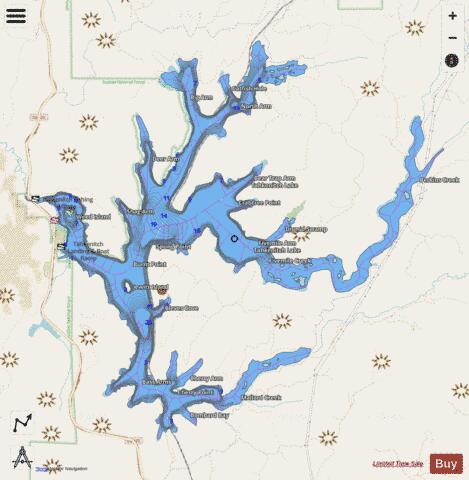 Tahkenitch Lake depth contour Map - i-Boating App - Streets