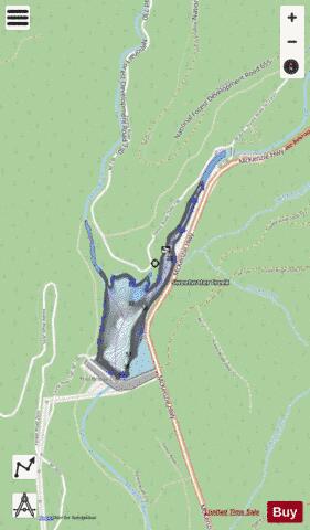 Trail Bridge Reservoir depth contour Map - i-Boating App - Streets
