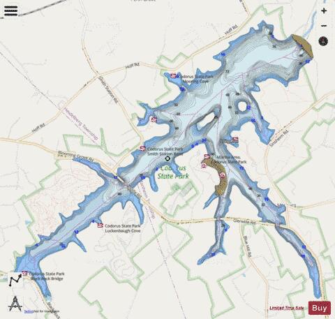 Marburg Lake depth contour Map - i-Boating App - Streets