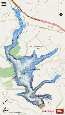 Marsh Creek Lake depth contour Map - i-Boating App - Streets