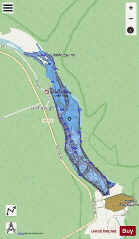 George B. Stevenson Reservoir depth contour Map - i-Boating App - Streets