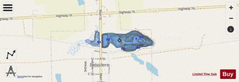 Belvidere depth contour Map - i-Boating App - Streets