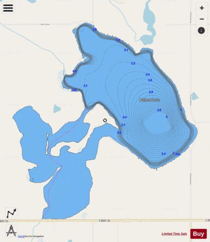 Bullhead depth contour Map - i-Boating App - Streets
