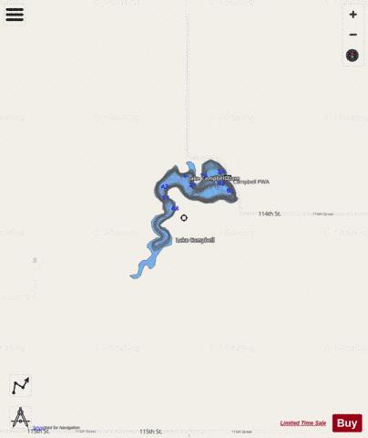 Campbell depth contour Map - i-Boating App - Streets