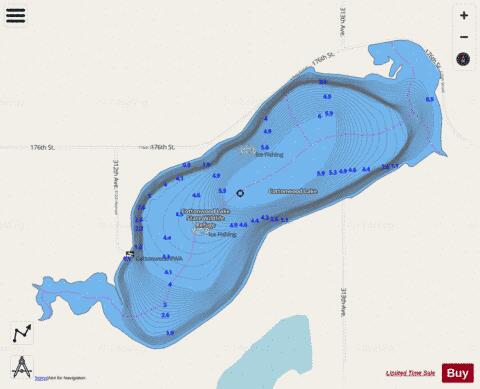 Cottonwood depth contour Map - i-Boating App - Streets