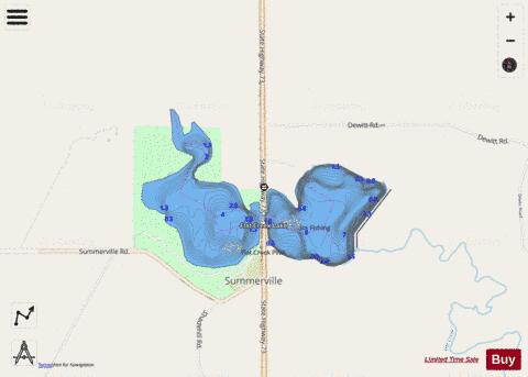 Flat Creek depth contour Map - i-Boating App - Streets