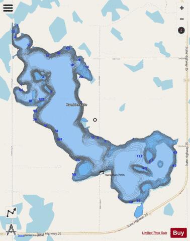 Hazeldon depth contour Map - i-Boating App - Streets