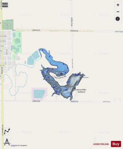 Henry depth contour Map - i-Boating App - Streets