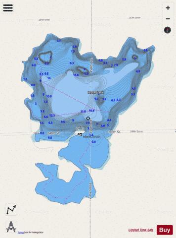 Island depth contour Map - i-Boating App - Streets