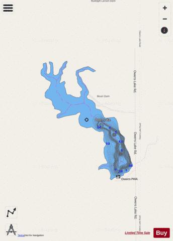 Owen depth contour Map - i-Boating App - Streets