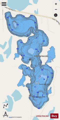 Red Iron South depth contour Map - i-Boating App - Streets