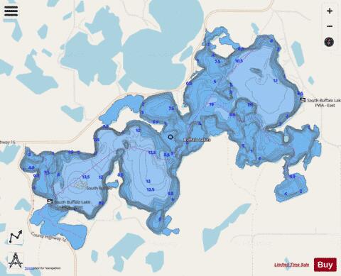 South Buffalo depth contour Map - i-Boating App - Streets