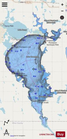 Thompson depth contour Map - i-Boating App - Streets