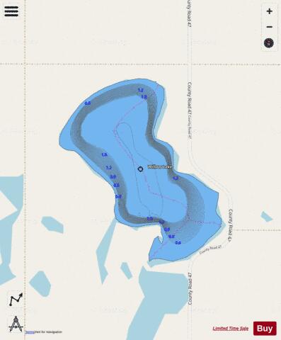 Willow depth contour Map - i-Boating App - Streets