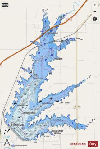 El Dorado Lake depth contour Map - i-Boating App - Streets
