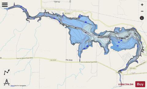 Brady Reservoir depth contour Map - i-Boating App - Streets