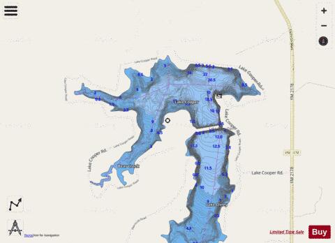 Lake Cooper depth contour Map - i-Boating App - Streets