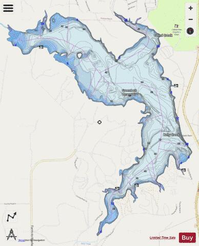 Greenbelt Reservoir depth contour Map - i-Boating App - Streets