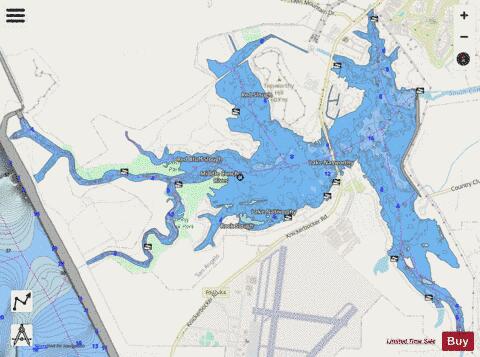 Lake Nasworthy depth contour Map - i-Boating App - Streets